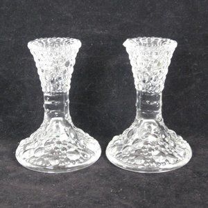 PartyLite Tiny Bubbles Taper Pair 4" Clear Candle Holders P7718 New in Box
